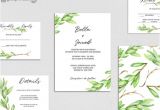 Greenery Wedding Invitation Template Printable Greenery Wedding Invitation Template Editable