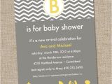 Grey and Yellow Baby Shower Invites Modern Yellow and Gray Baby Shower Invitation Chevron