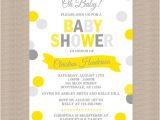 Grey and Yellow Baby Shower Invites Yellow and Gray Baby Shower Invitation Gender by Honeyprint