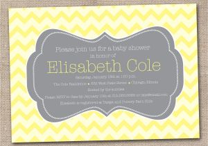 Grey and Yellow Baby Shower Invites Yellow and Gray Baby Shower Invitations Baby Shower for