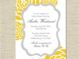 Grey and Yellow Baby Shower Invites Yellow and Gray Grey Baby Shower Invitation by