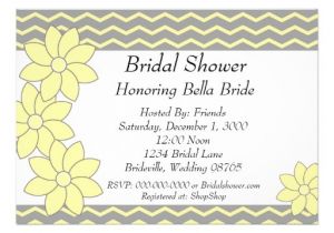 Grey and Yellow Bridal Shower Invitations Bridal Shower Invitation Yellow and Grey Floral 5 Quot X 7