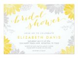Grey and Yellow Bridal Shower Invitations Gray and Yellow Modern Floral Bridal Shower Custom