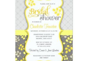 Grey and Yellow Bridal Shower Invitations Modern Yellow Grey Elegant Bridal Shower 4 5×6 25 Paper