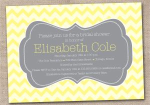 Grey and Yellow Bridal Shower Invitations Printable Bridal Shower Invitations Yellow and Gray Chevron