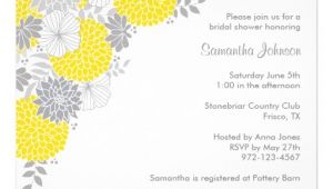 Grey and Yellow Bridal Shower Invitations Yellow and Grey Floral Bridal Shower Invitations Zazzle