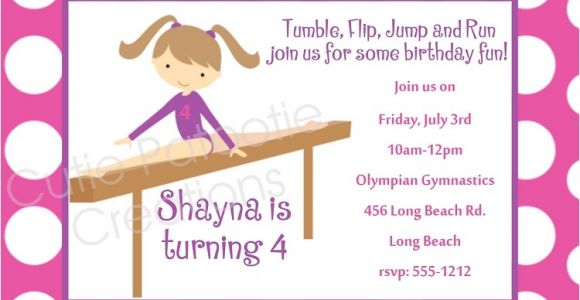 Gym Birthday Party Invitations 7 Best Images Of Gymnastic Birthday Invitations Printable