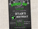 Gym Birthday Party Invitations Weight Lifting Birthday Invitation Crossfit Party