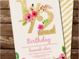Half Birthday Party Invitations Half Birthday Invitation Gold Glitter Floral Watercolor 1 2