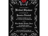 Halloween Bridal Shower Invitations Black White Halloween Skeleton Bridal Shower Card