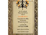 Halloween Bridal Shower Invitations Halloween Damask and Chandelier Bridal Shower 5×7 Paper