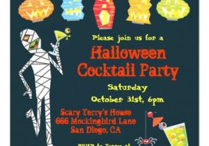 Halloween Cocktail Party Invitation Mummy Halloween Cocktail Party Invitations