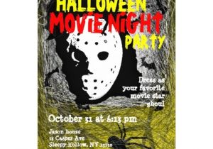 Halloween Movie Party Invitations Movie Night Halloween Party Invitation Mask 5" X 7