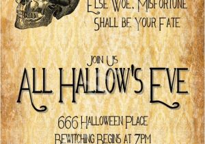Halloween Party Poem Invite All Hallow 39 S Eve Halloween Party Invitation 4×8 5×7 4×6