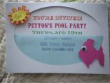Handmade Pool Party Invitation Ideas Pool Party Invite From Jami at the Blackberry Vine