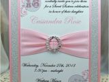 Handmade Quinceanera Invitations Pink and Grey Quinceanera or Sweet 16 Invitations by