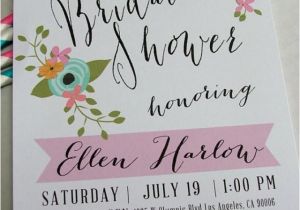Handwritten Bridal Shower Invitations Printable Bridal Shower Invitation Ellen Diy Floral and
