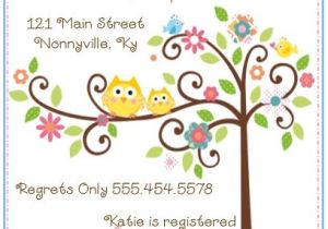 Happi Tree Baby Shower Invitations 20 Happi Tree Owl Baby Shower Invitations Envelopes by