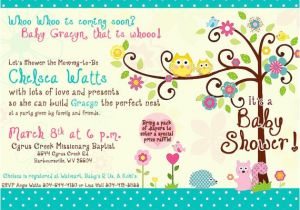 Happi Tree Baby Shower Invitations Happi Tree Owl Baby Shower Invitation for Girl