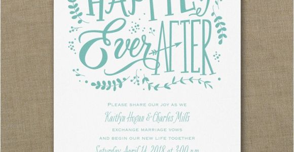 Happily Ever after Party Invitations Whimsical Fairytale Wedding Invitations Little Flamingo