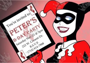 Harley Quinn Birthday Invitation Template Batman Harley Quinn Birthday Invites Invite Template Diy
