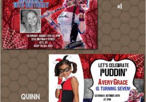 Harley Quinn Birthday Invitation Template Harley Quinn Birthday Party Invitations Printable Uprint