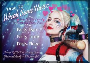 Harley Quinn Birthday Invitation Template Harley Quinn Party Invitation Digital File by