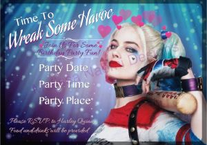 Harley Quinn Birthday Invitations Harley Quinn Party Invitation Digital File Customized Party