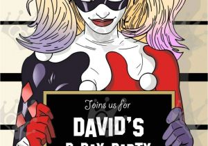 Harley Quinn Birthday Party Invitations Harley Quinn Custom Digital Printable Birthday Party
