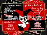Harley Quinn Birthday Party Invitations Items Similar to Harley Quinn Invitation Birthday