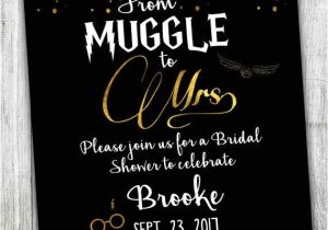 Harry Potter Bridal Shower Invitations Custom Harry Potter Bridal Shower Invitation Muggle to Mrs