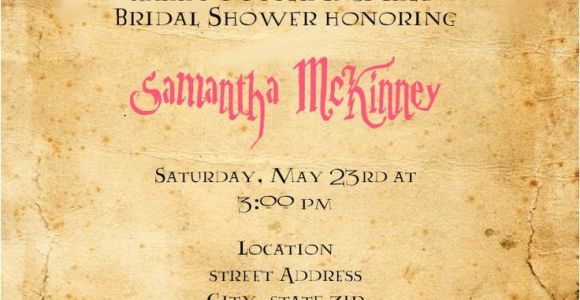 Harry Potter Bridal Shower Invitations Harry Potter Bridal Shower Invitation