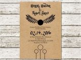 Harry Potter Bridal Shower Invitations Harry Potter Wedding Invitation Kraft Paper Printable Sci
