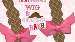 Hat and Wig Party Invitations Party Box Design Wig and Stache Bash Birthday Invites