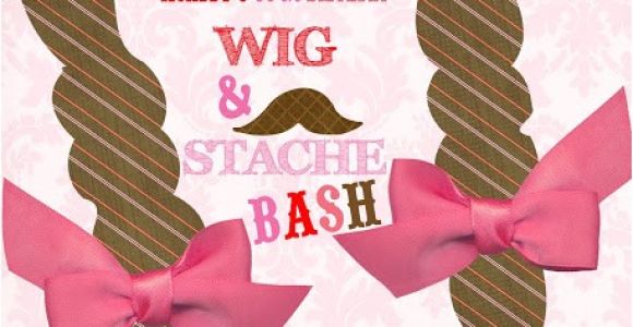 Hat and Wig Party Invitations Party Box Design Wig and Stache Bash Birthday Invites