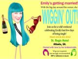 Hat and Wig Party Invitations Personalized Wig theme Bachelorette Party Invitations