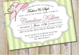 Hat Bridal Shower Invitations Pink and Green Garden Hat Party Bridal Shower Invitation Big
