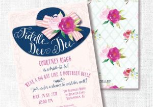 Hat themed Bridal Shower Invitations Fiddle Dee Dee Big Hat Bridal Shower Invitation by