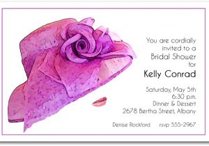 Hat themed Party Invitations Stunning Floral Lavender Hat Party Invitations
