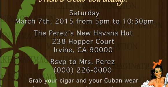 Havana Nights Party Invitation Template Havana Nights Birthday Invite Digital