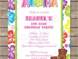 Hawaii theme Party Invites Luau Party Invitations Template Luau Party Party