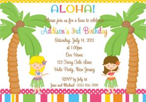 Hawaii theme Party Invites Party Invitations Awesome Hawaiian Party Invitations