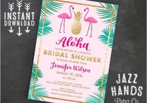 Hawaiian Bridal Shower Invitations Templates Tropical Bridal Shower Invitation Template