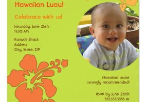 Hawaiian First Birthday Invitations Hawaiian Luau First Birthday Photo Invitation 5 25 Quot Square
