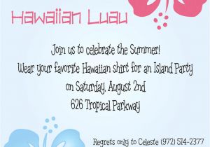 Hawaiian Party Invitation Template Hawaiian Luau Party Invitation
