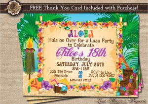 Hawaiian Party Invitations Free Printable Hawaiian Party Invitation Luau Birthday Invitation Luau