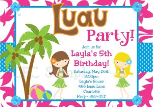 Hawaiian theme Party Invitations Printable Luau Birthday Invitation Luau Party Invitations Printable or