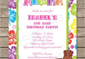 Hawaiian theme Party Invitations Printable Luau Party Invitations Template