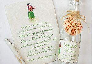 Hawaiian theme Wedding Invitations 21 Bottle Beach Wedding Invitation Ideas Mospens Studio