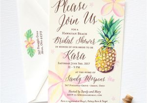 Hawaiian theme Wedding Invitations Tropical themed Bridal Shower Invitations Ideas